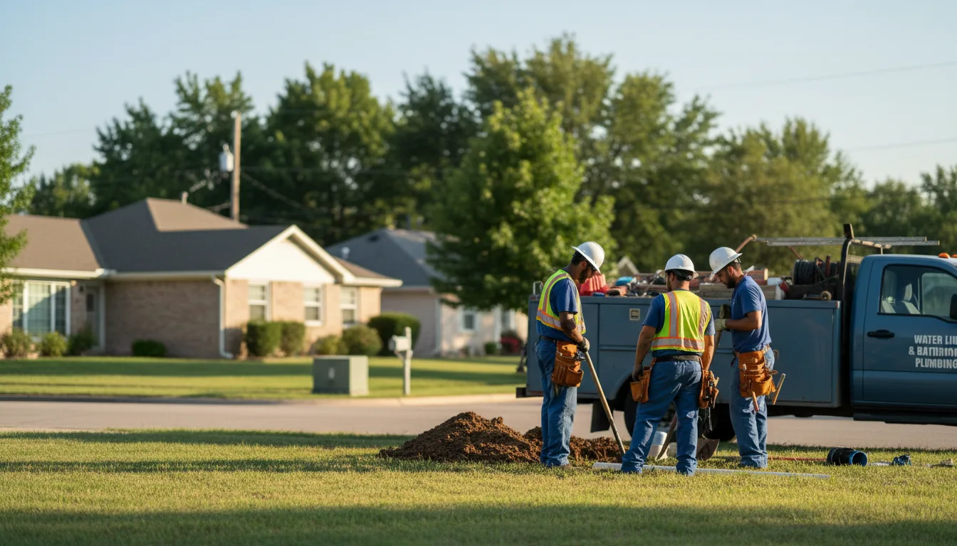Residential water line and bathroom plumbing service in Loganville, WI